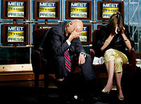 Photo: Wong�/ Meet the PressDemocratic strategist James Carville and wife, Republican strategist Mary Matalin, regular Meet the Press guests, burst into tears during taping of the Tim Russert tribute show on 15 June 2008.The image above is proposed for deletion. See images and media for deletion to help reach a consensus on what to do.